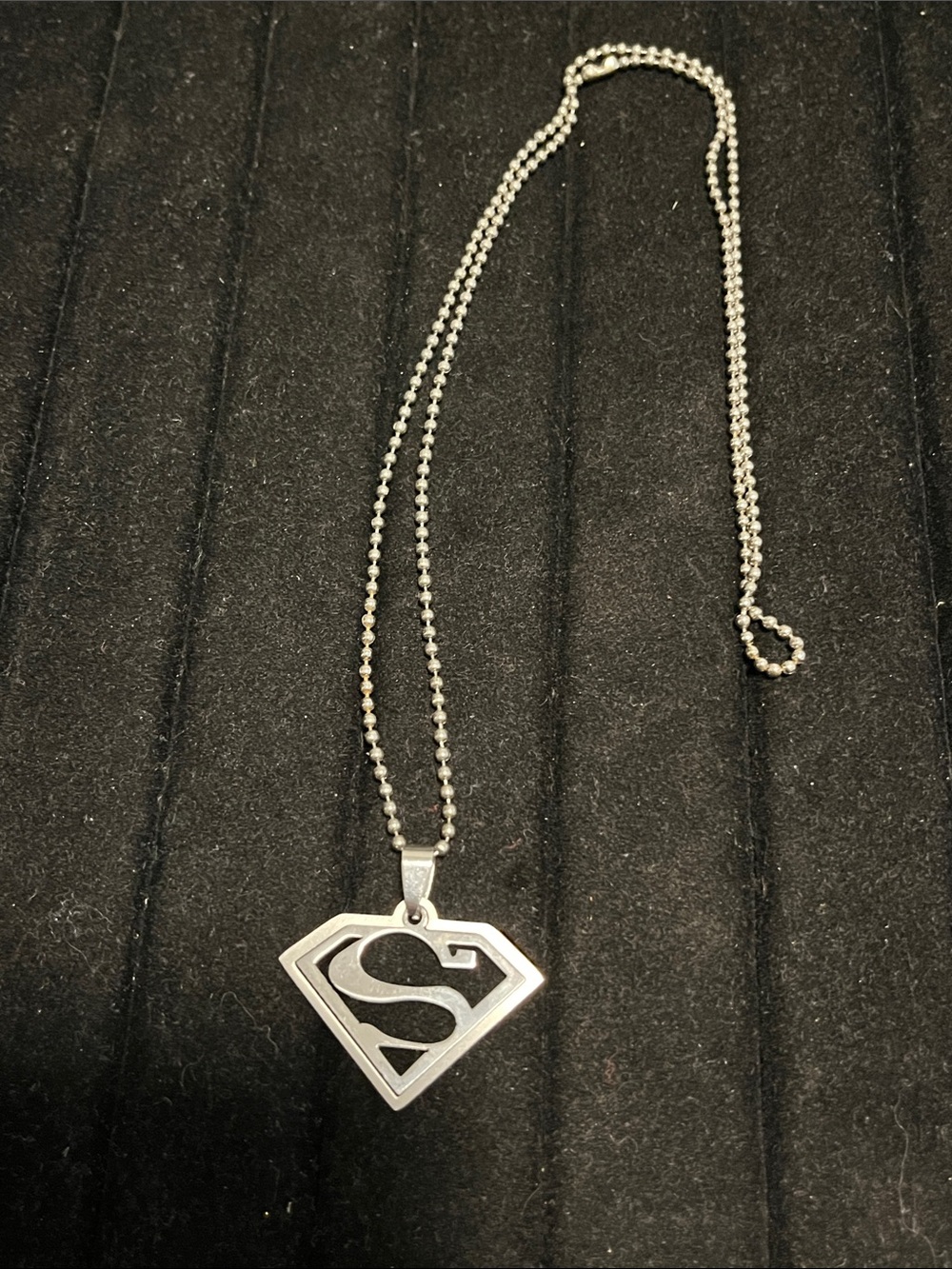 L👀K 3 for $10 Superman Shield Pendant Necklace - Silver Tone